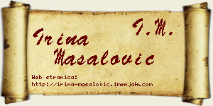 Irina Masalović vizit kartica